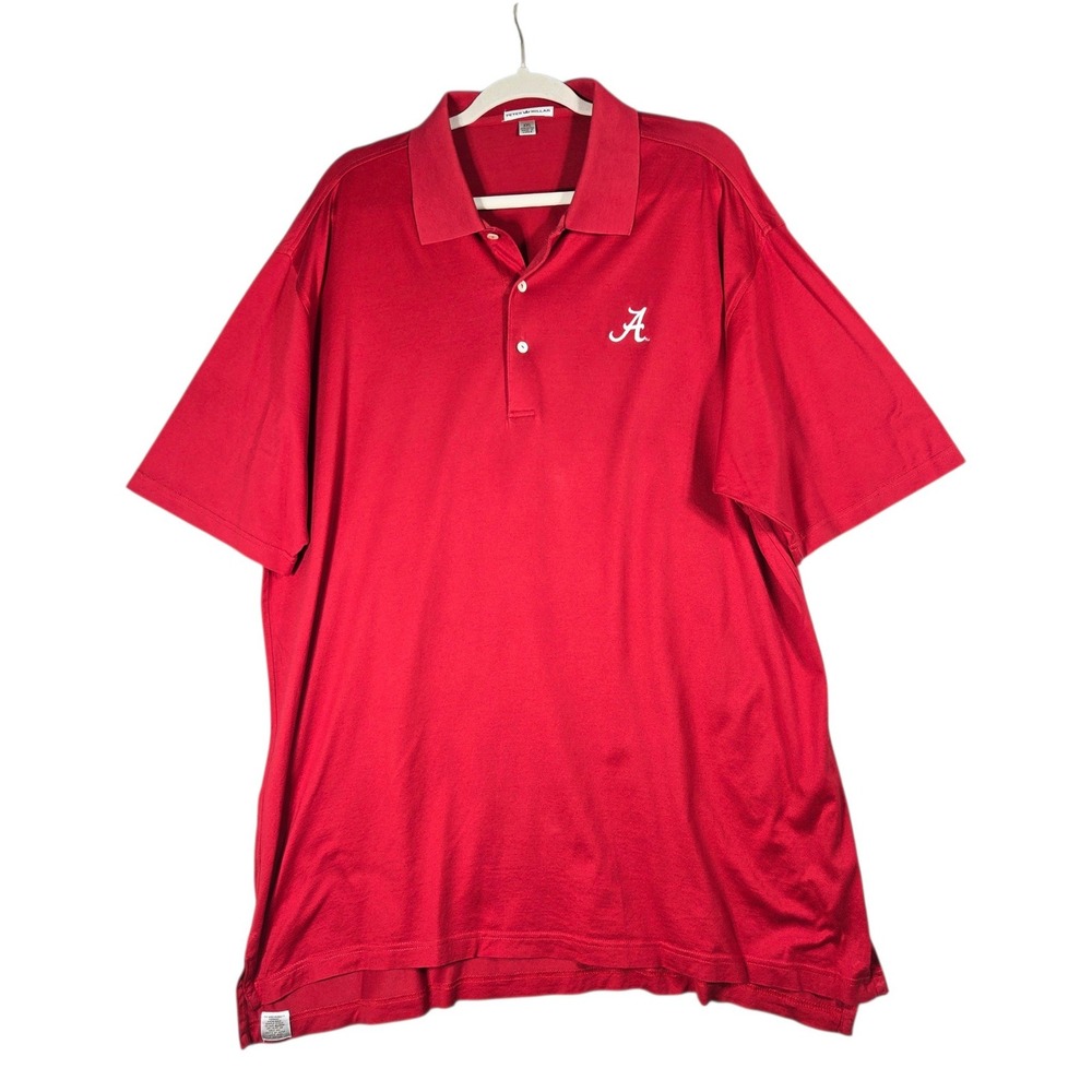 Peter Millar Alabama Crimson Tide Polo Shirt XXL Red Cotton Short Sleeve Golf